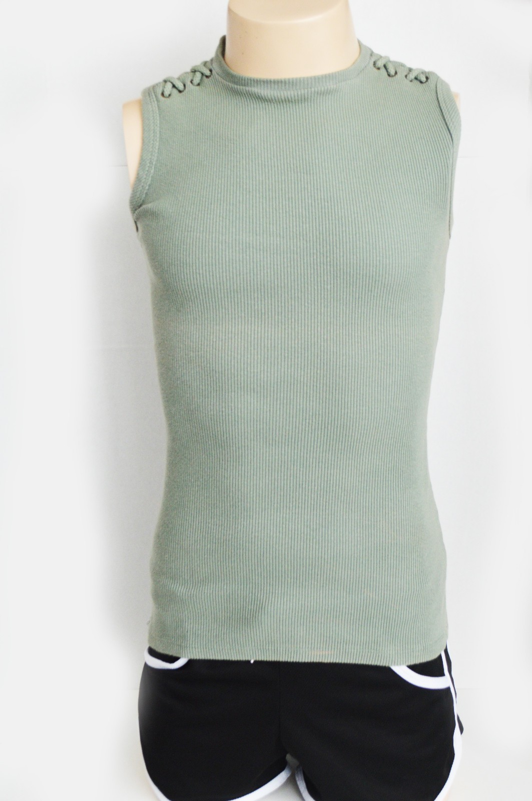 Vintage Tom Of Finland Green Sleeveless Cotton Tank Top/ Shirt with Detail Sz M
