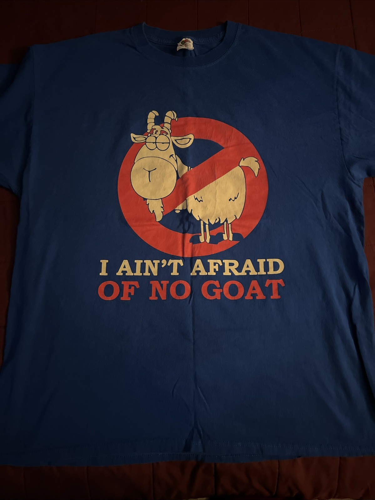 I aint afraid of no Goat T-Shirt XL Cotton Blue Men Bill Murray Cubs Baseball