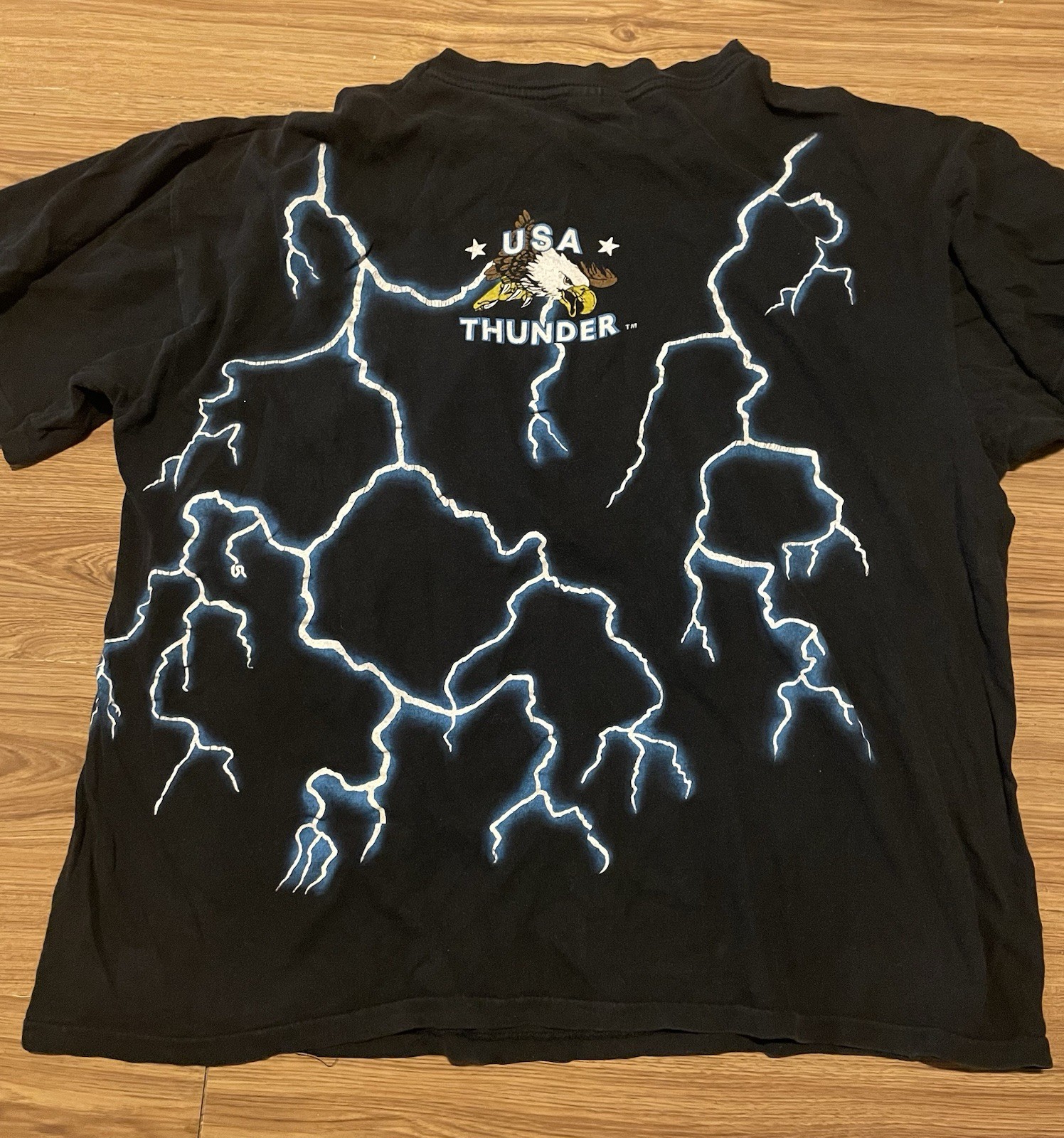 Vintage 90s American Thunder Grizzly Bear Shirt Size XL USA Single Stitch Aop