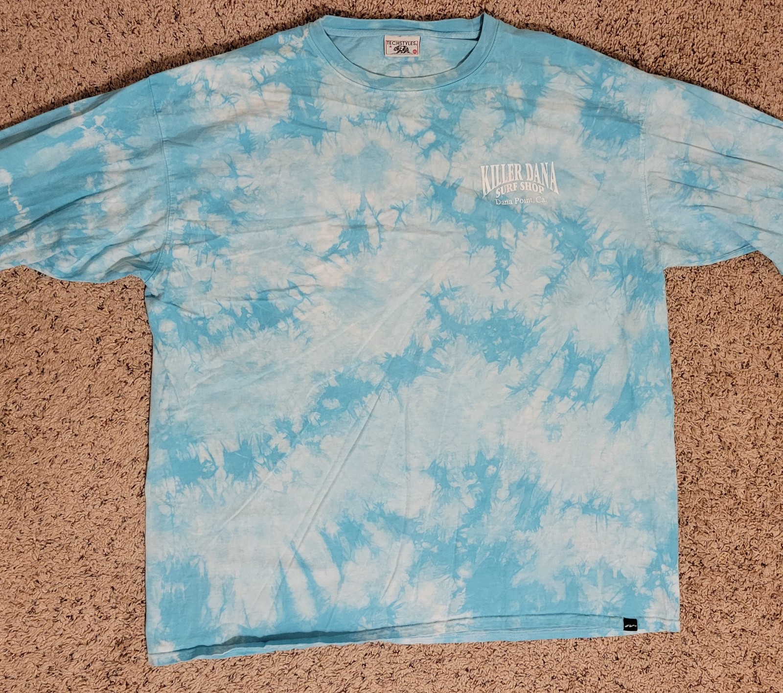 TECHSTYLES Killer Dana Surf Shop Tie-Dye Long Sleeve T-Shirt Men’s XXL Blue VTG