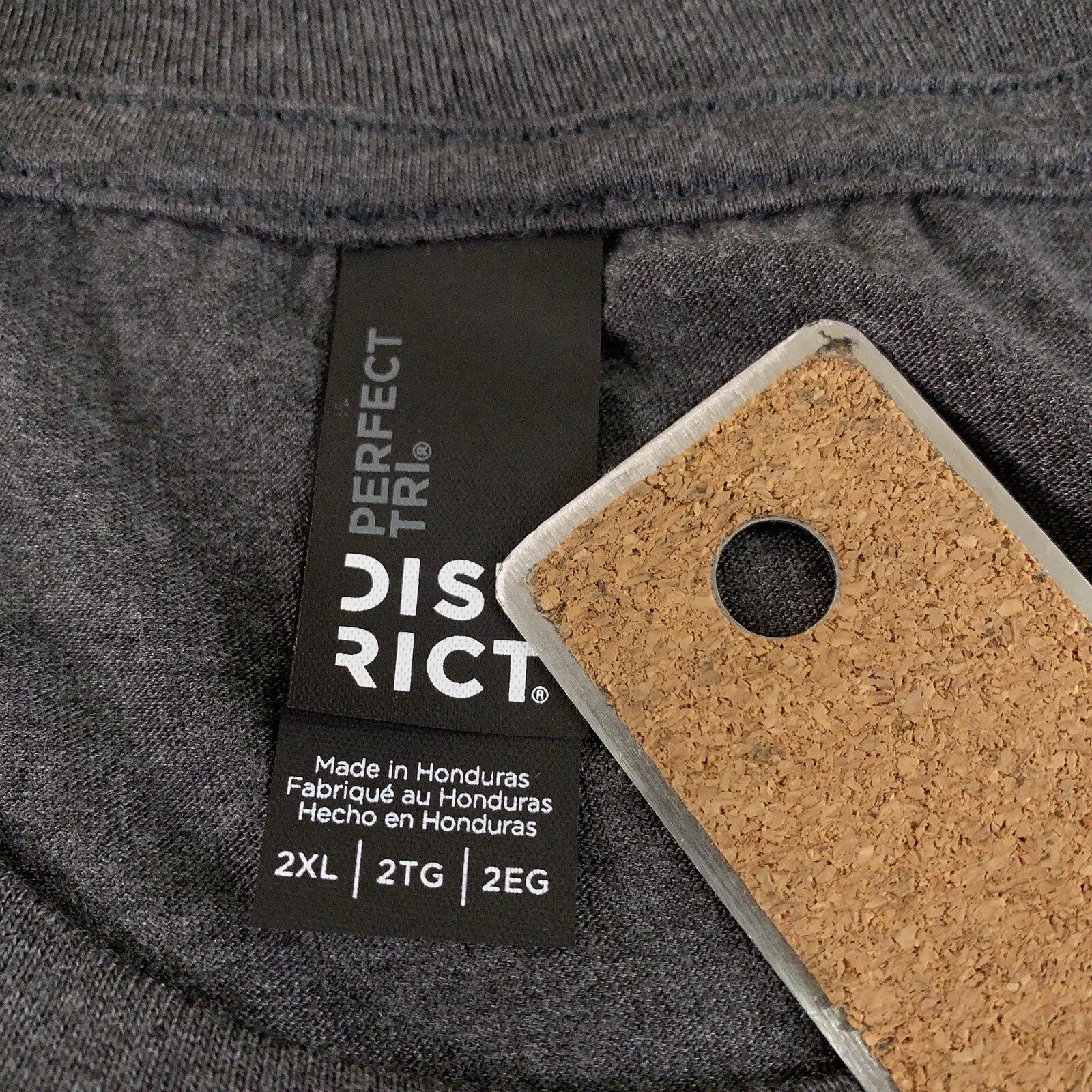 District Perfect Tri Mens 2XL Teal Gray Short Sleeve Crew Neck Tee 2 Pack New