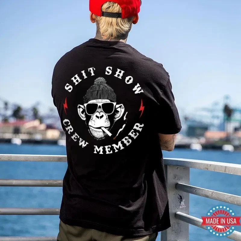 SH*T SHOW CREW MEMBER Black Print T-shirt