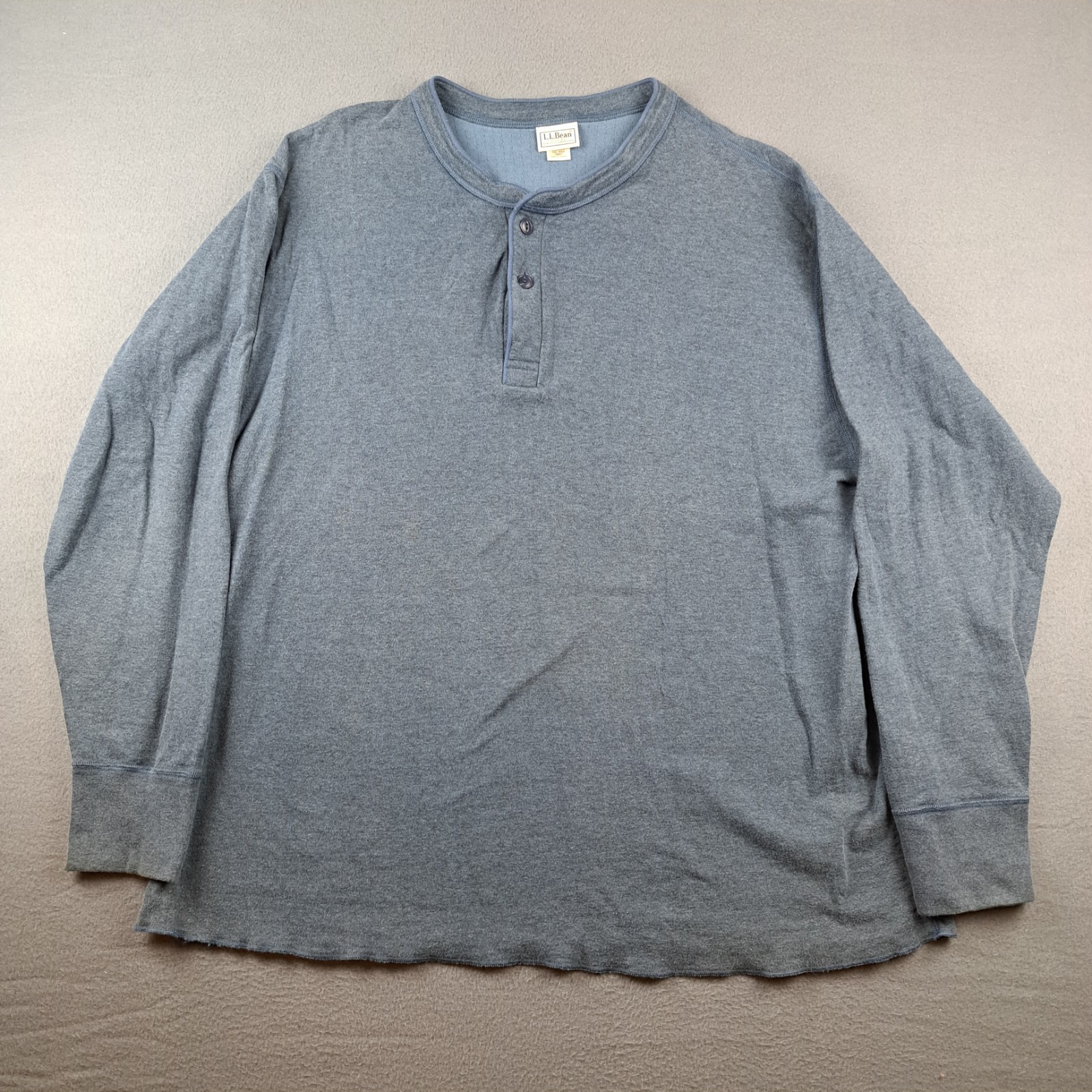 LL Bean Henley Shirt Mens Size 2XL River Driver Cotton Wool Nylon Canada 02037