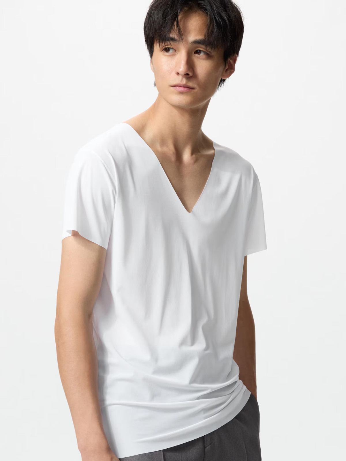 UNIQLO AIRism Mesh Anti-Odor V-Neck T-Shirt S-4XL White/Black/Beige 464308 NWT