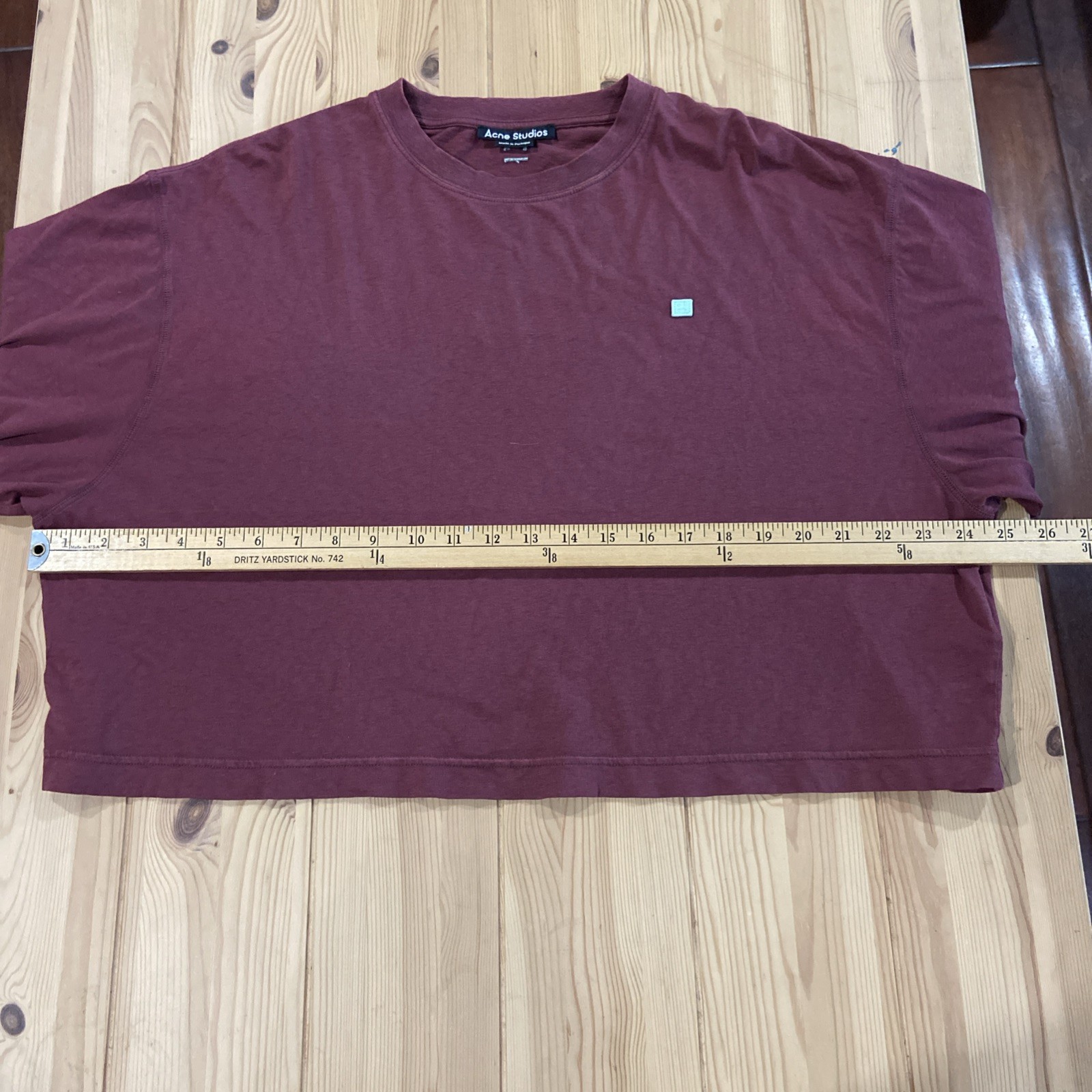 Acne Studios Nash Face Wine Red T-Shirt Size M