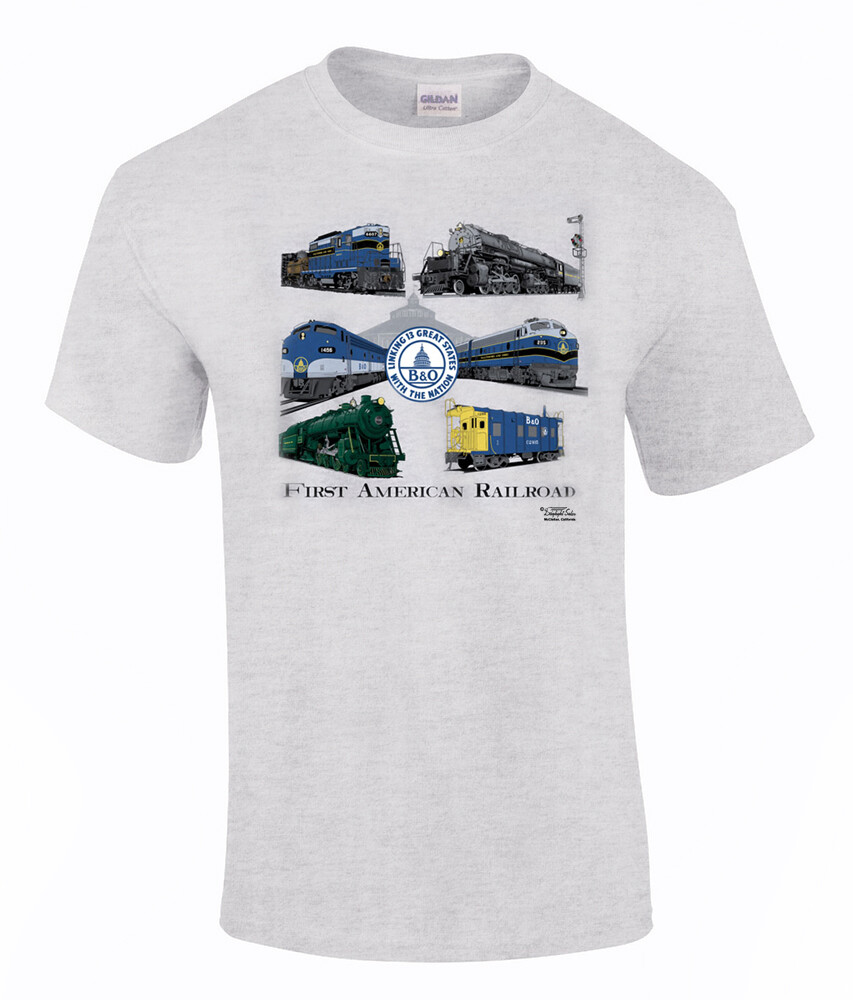 Baltimore & Ohio Collage Trains lovers Authentic Railroad T-Shirt [85]