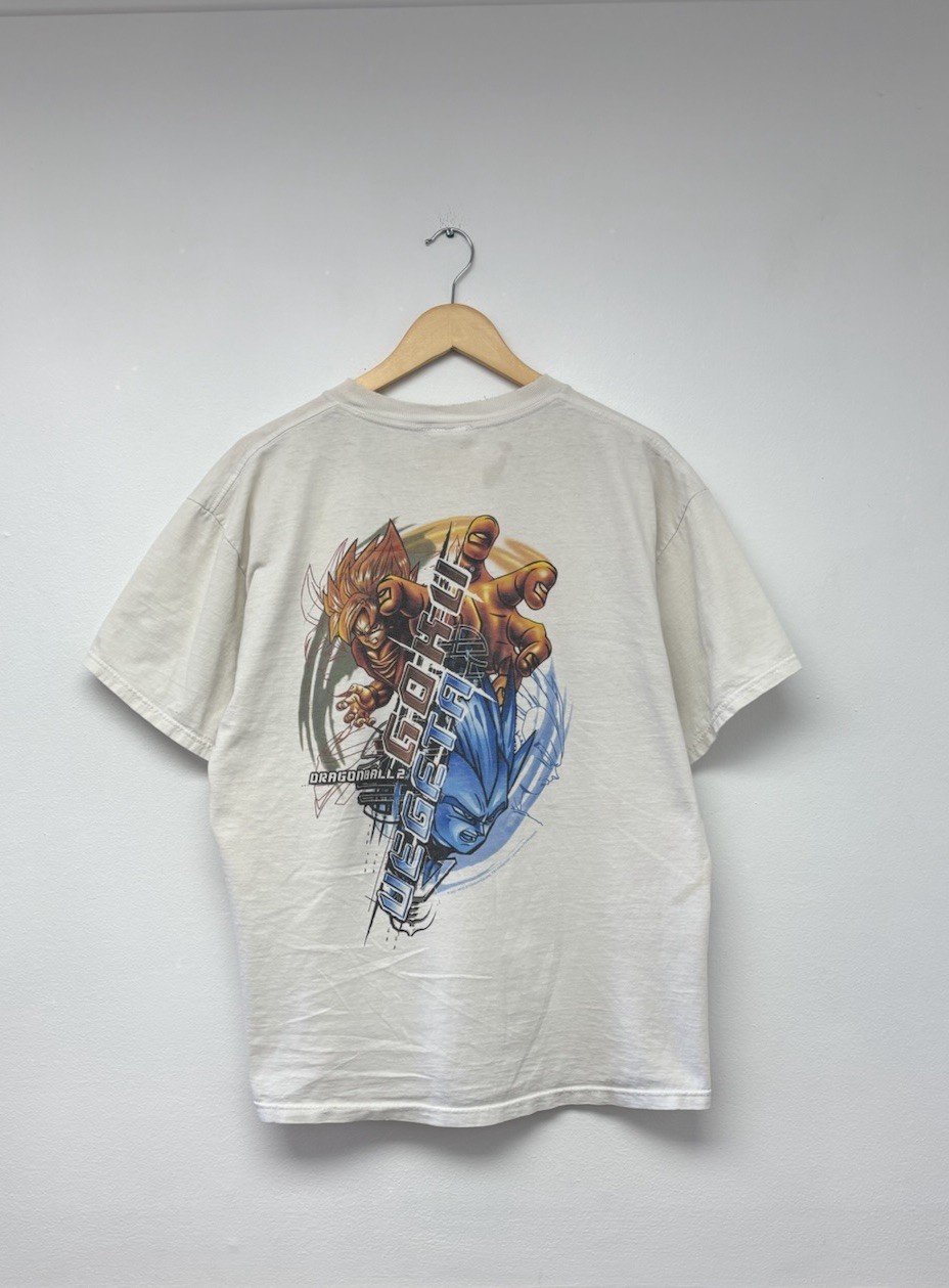 Vintage Y2K 2001 Dragonball Z Shirt Goku Vs Vageta Size Large White Grail