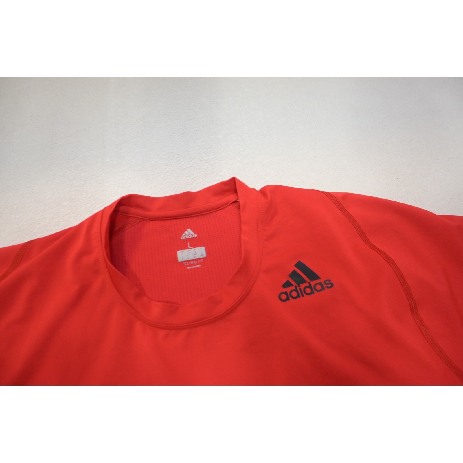 Adidas T-Shirt Mens Large Red Climalite Short Sleeve Athletic Performance EUC