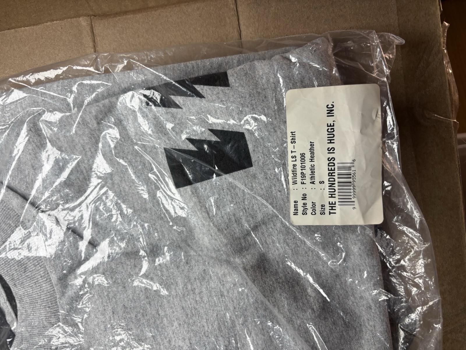 The Hundreds Wildfire Crest LS Double Sided Graphic Gray Grey And Black Athletic