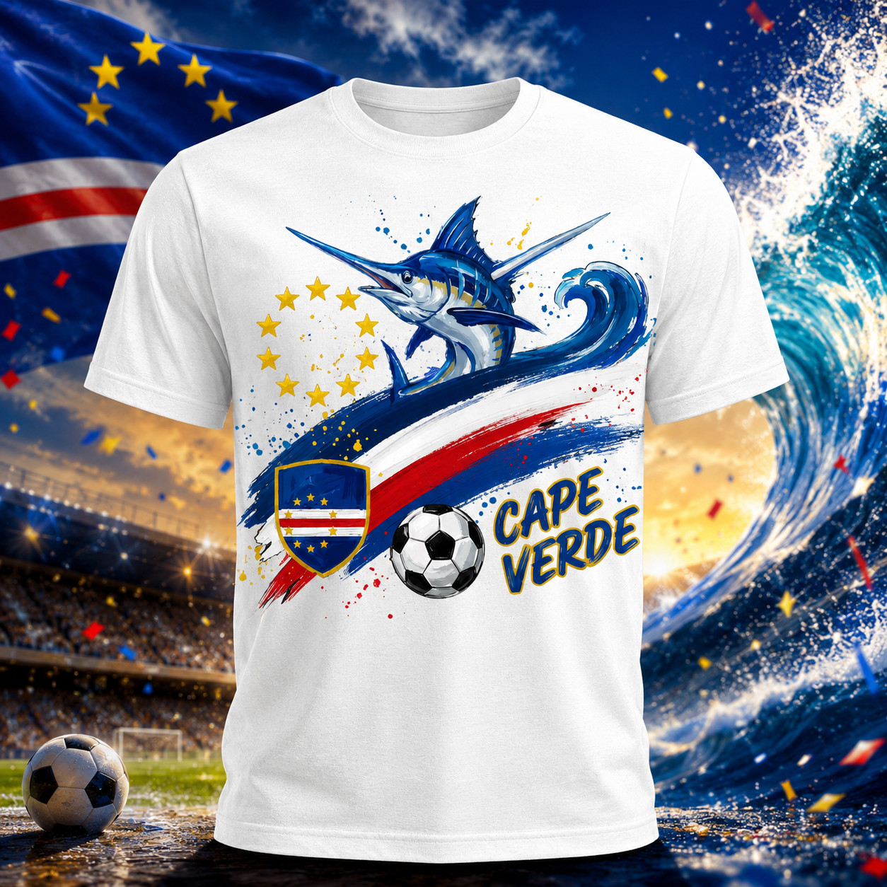 Cape Verde T-Shirt 2026 Football Flag Tee Gift