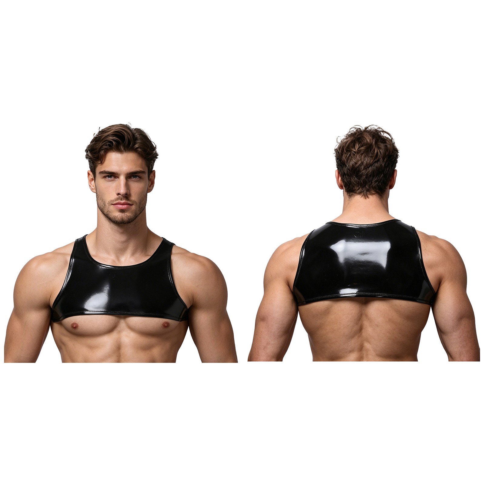 Mens Crop Top Stage Performance Nightclub Carnivals Clubwear Showing Slim Top