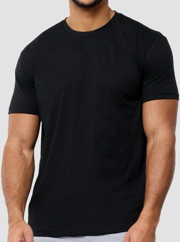 INTO THE AM Men’s Plain Basic Tees 3 Pack Multipack – Fitted Essential Crewneck