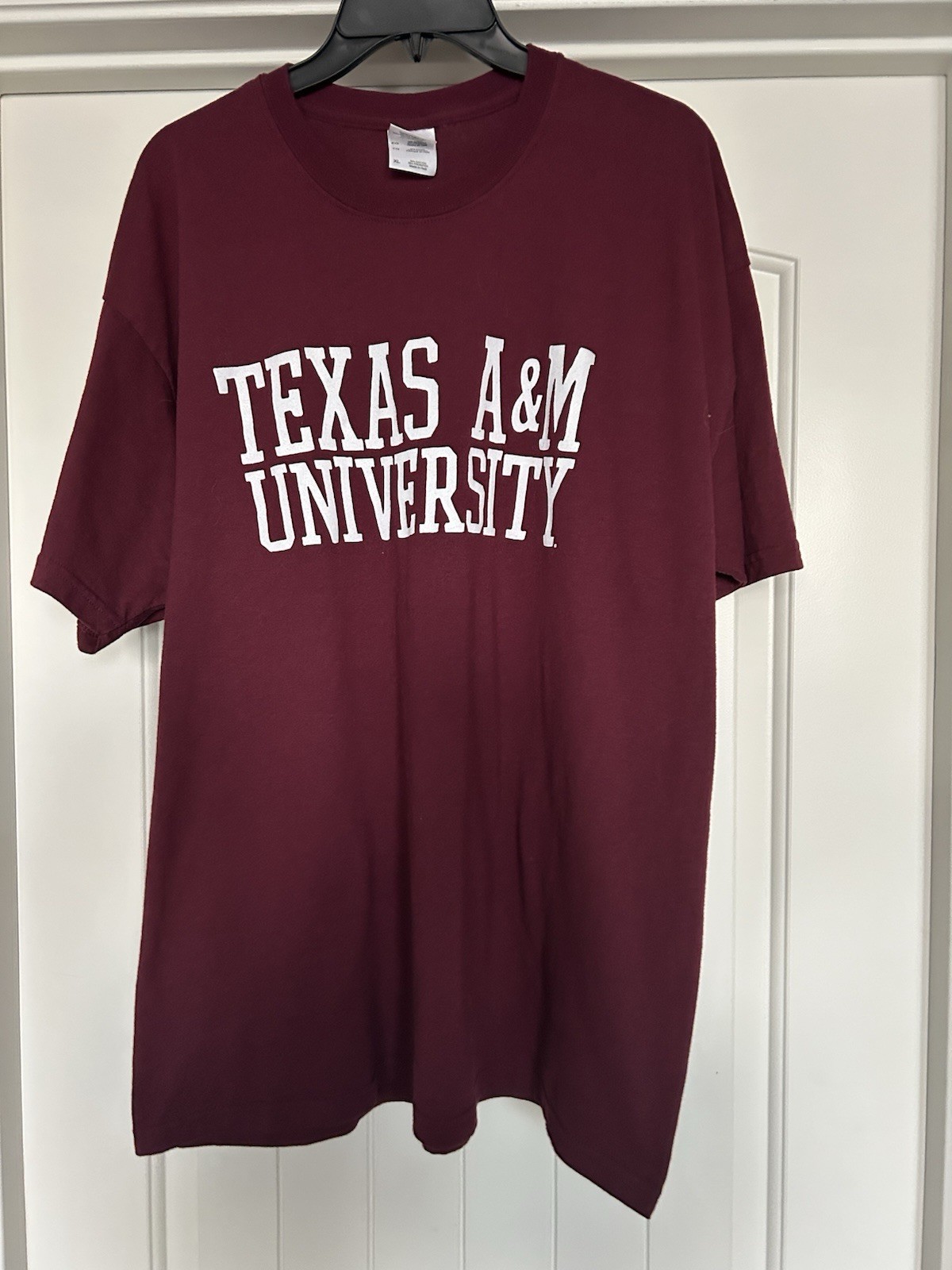 Bright Maroon Men’s Texas A&M Fan T-Shirt Graphic T On Gildan Label Sz XL