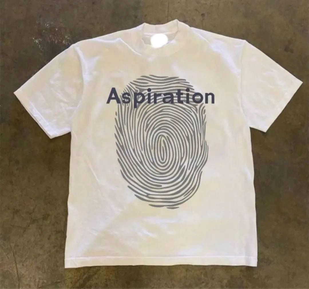Y2K Aspiration Fingerprint Graphic T-Shirt White Unisex