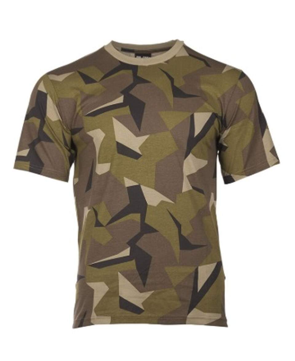 Swedish M90 Camo Military Shirt Cotton T-Shirt Sizes M to 3XL Army Pattern NEW