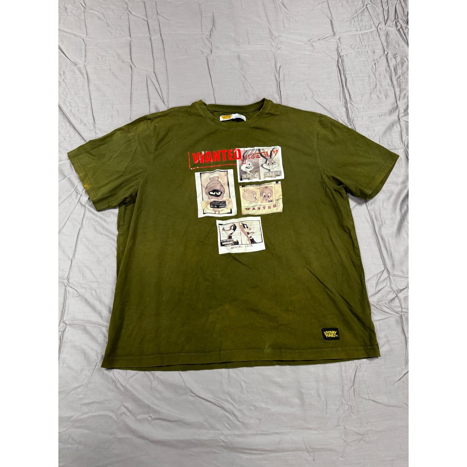 Looney Tunes Wanted Poster Graphic T-Shirt Mens 3XL Bugs Bunny Marvin