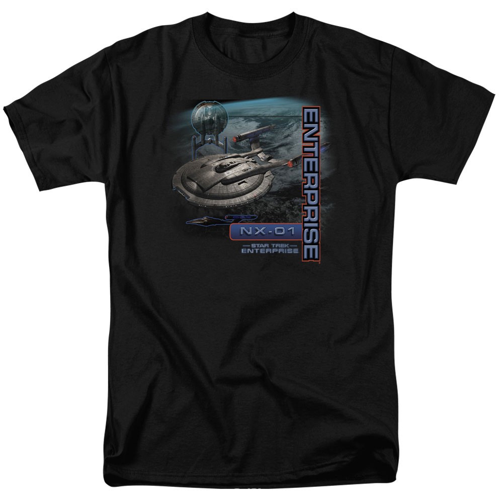 Star Trek – Enterprise Nx 01 – Adult Unisex Short Sleeve T-Shirt – Black