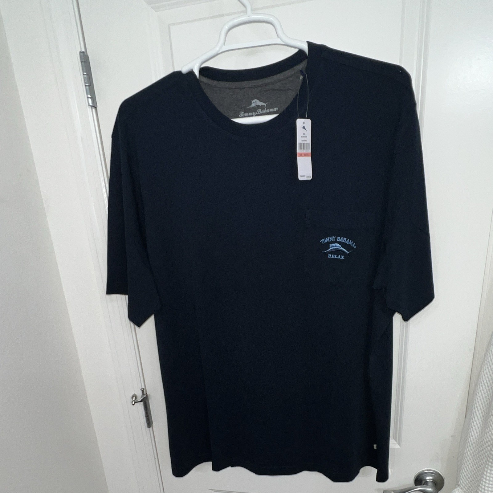 Tommy Bahama Bali Skyline Tee Crew Neck Pocket 3XL/3TG Blue Solid Tee