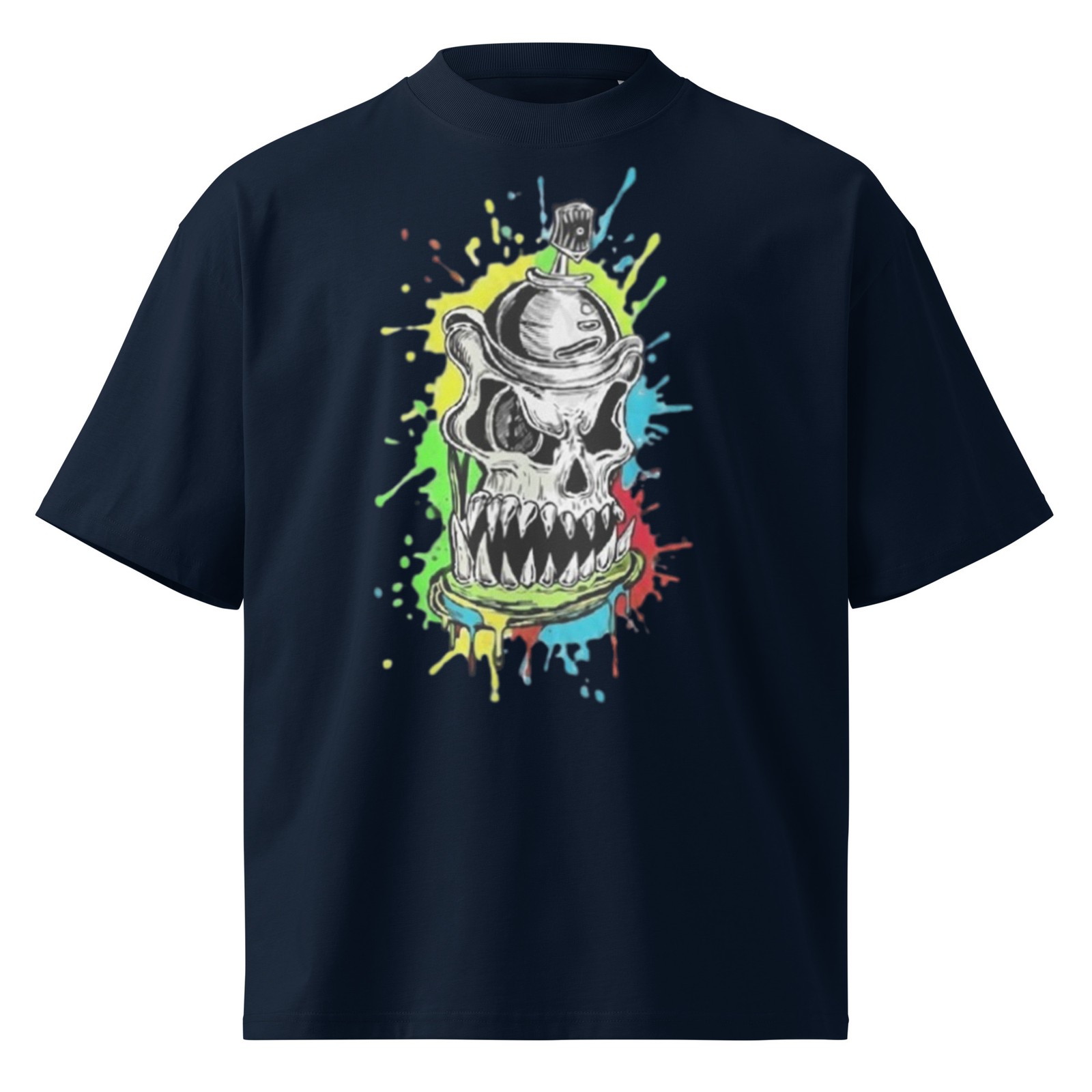 Unisex organic oversized high neck t-shirt