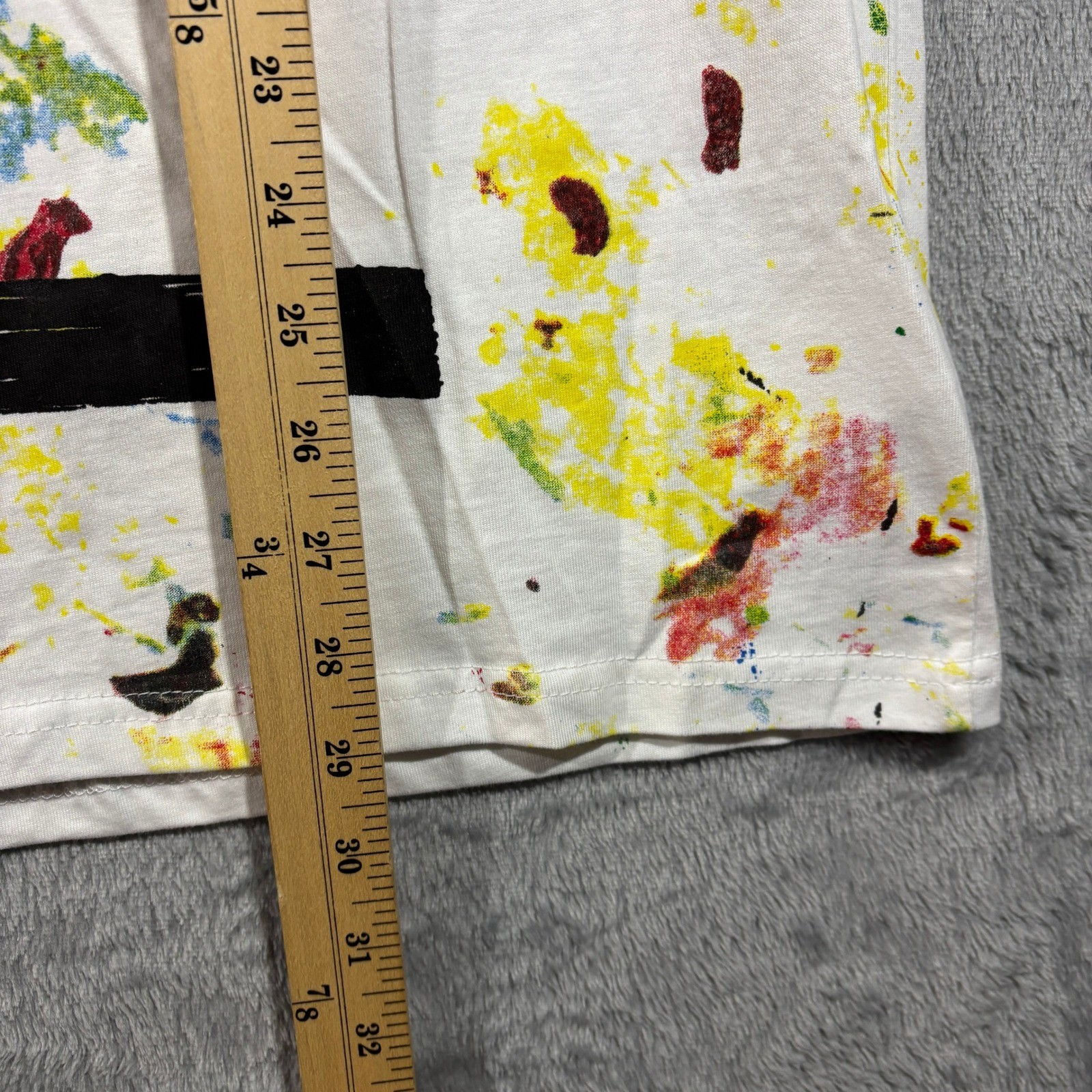 Off White Main Label Graphic T Shirt Adult XL White Paint Splatter Virgil Abloh