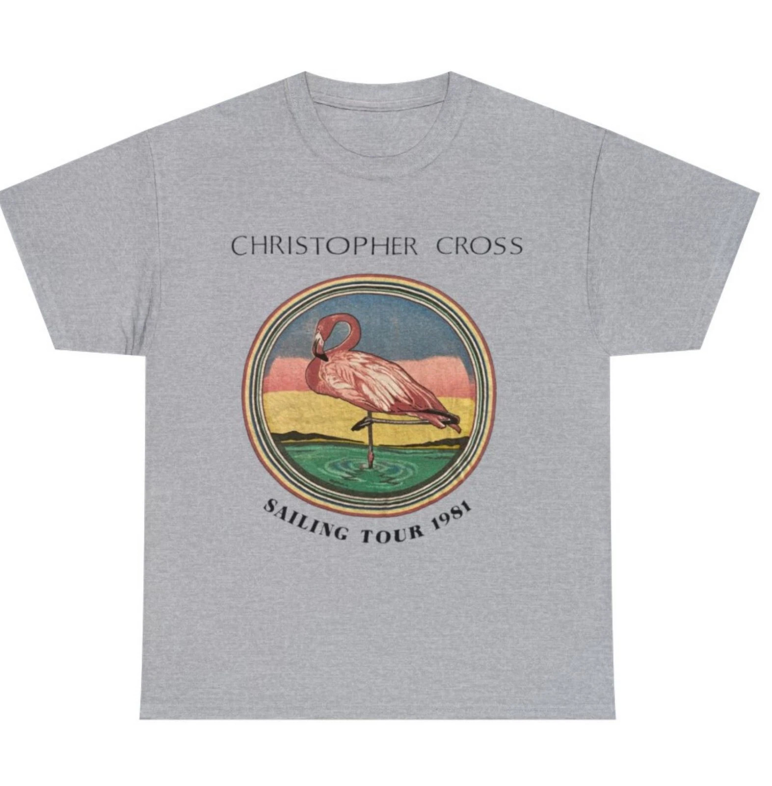 New Christopher Cross Band Album Heavy Cotton Sport Grey T Shirt S-5XL BT457
