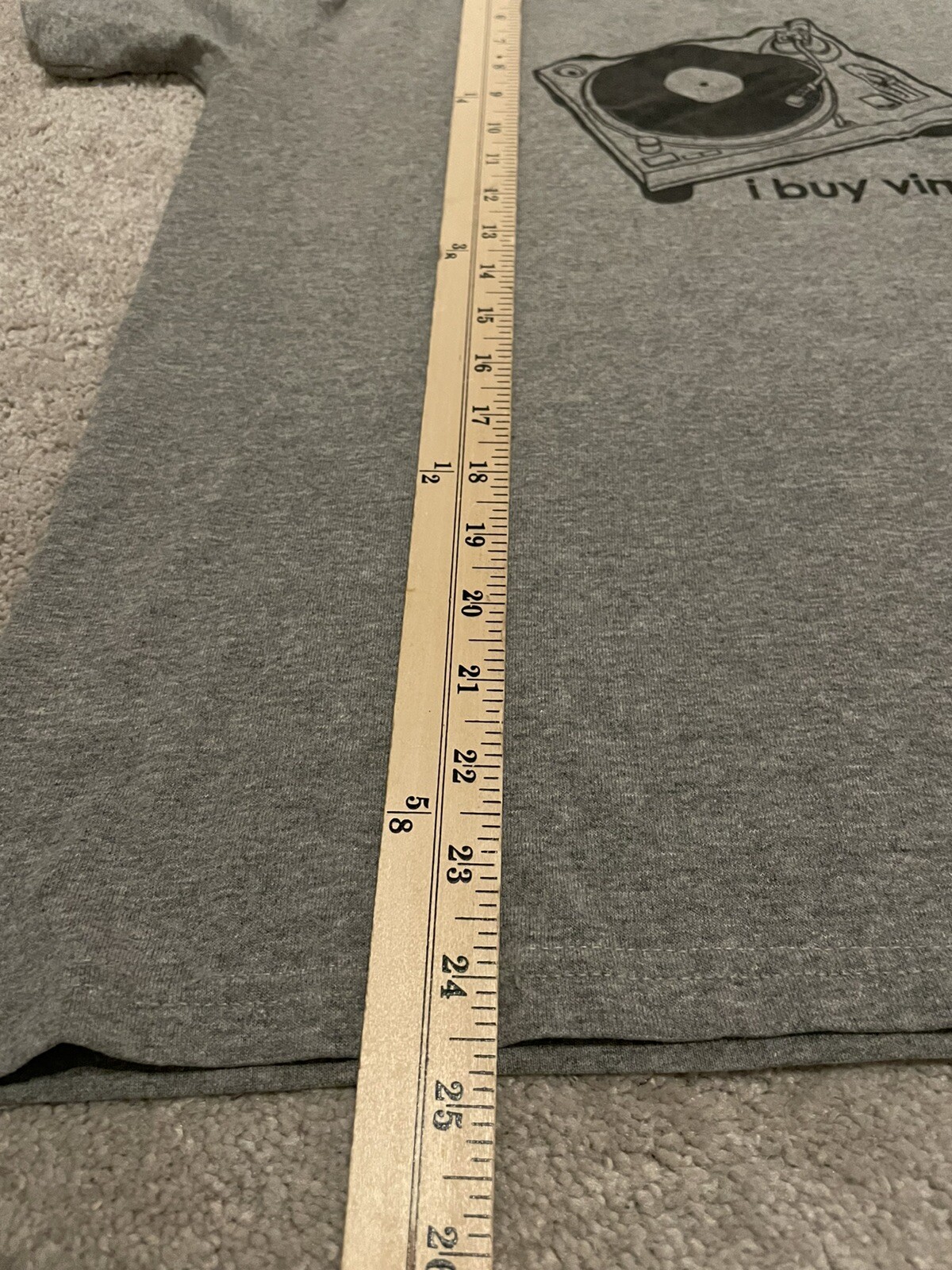 I Buy Vinyl Mens Small T shirt Gray Music Retro Classic Logo