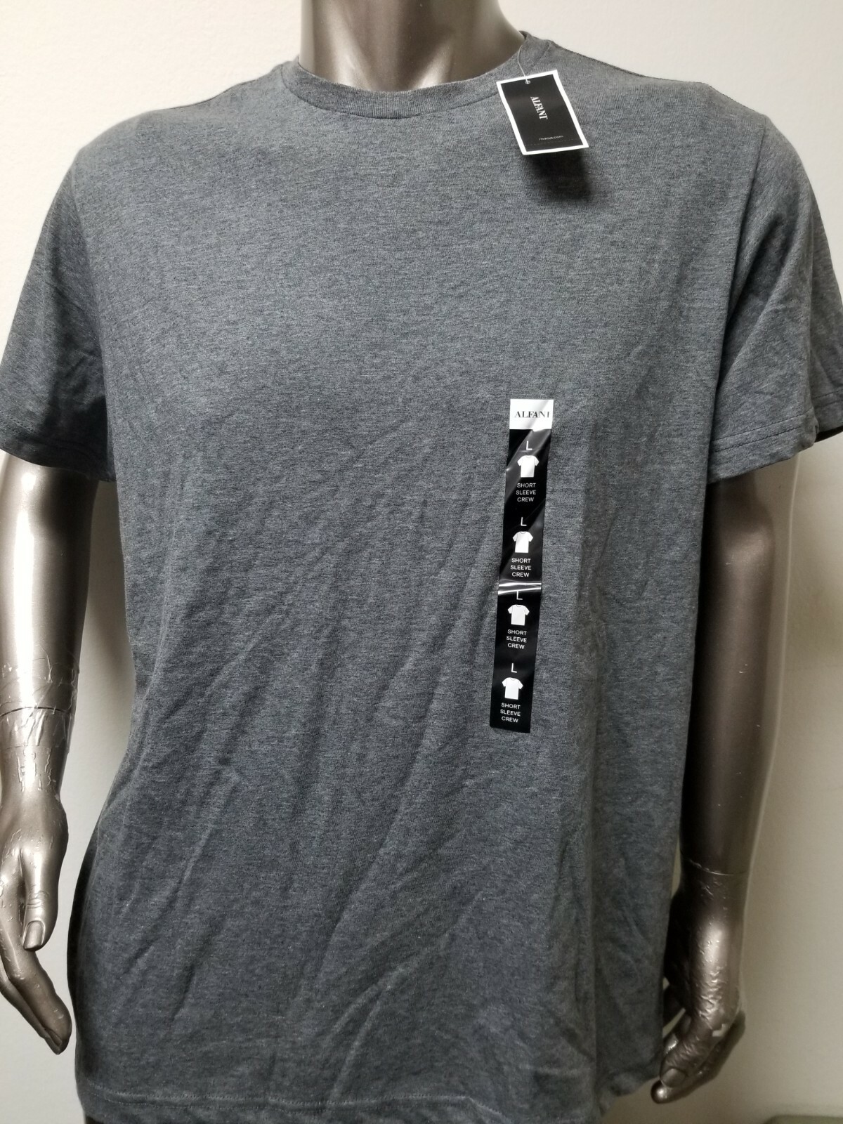 New Mens Alfani Crew Neck T-Shirt. 2 Colors To Choose.