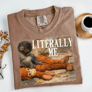 Emotional Monkey Tee, Monkey Punch Cozy T-Shirt, Baby Monkey And Plush