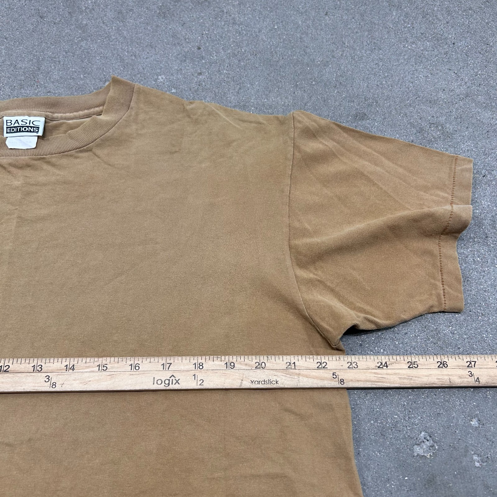 Vintage 90s Brown Grunge Single Stitch Faded Paper Thin Tee T Shirt sz Large