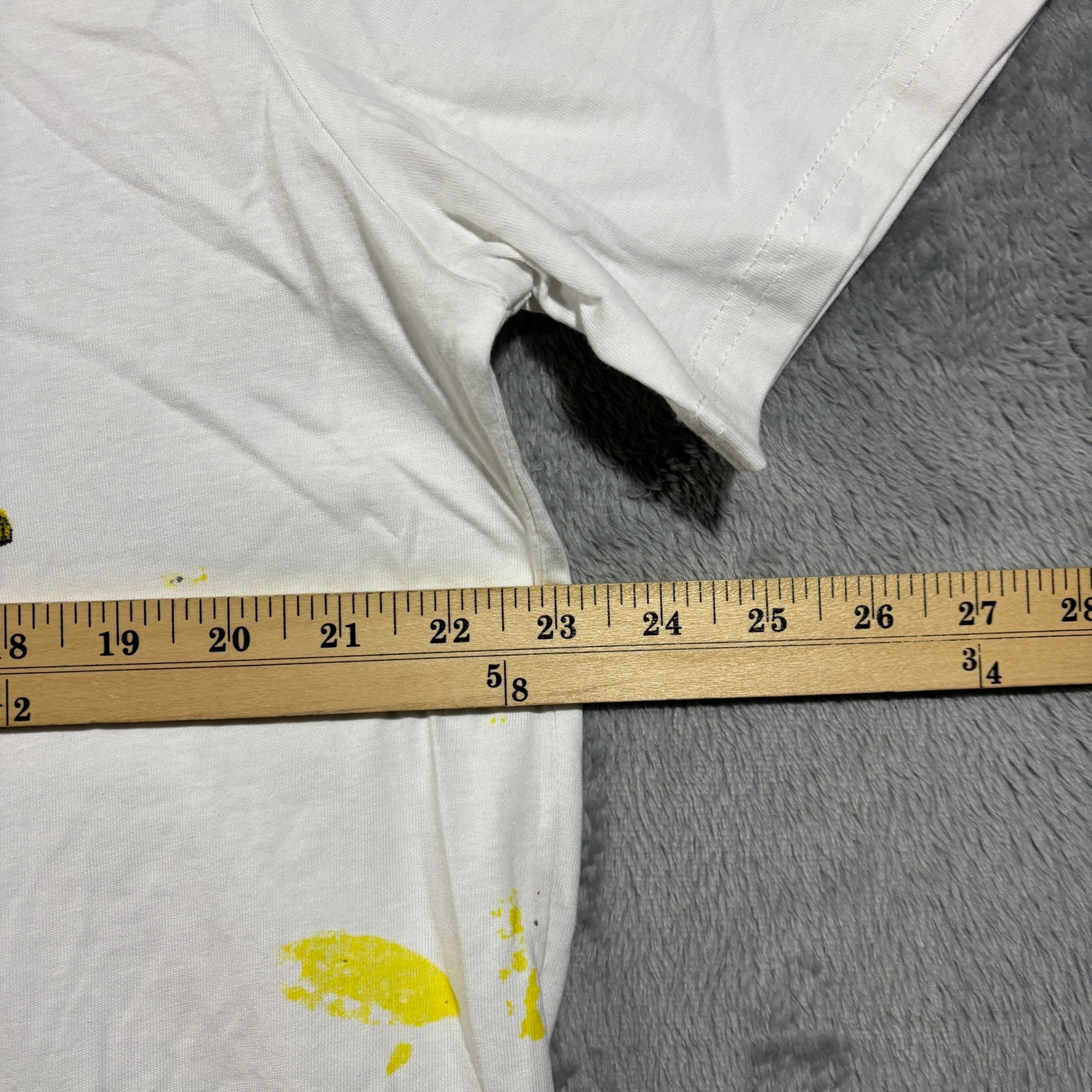 Off White Main Label Graphic T Shirt Adult XL White Paint Splatter Virgil Abloh