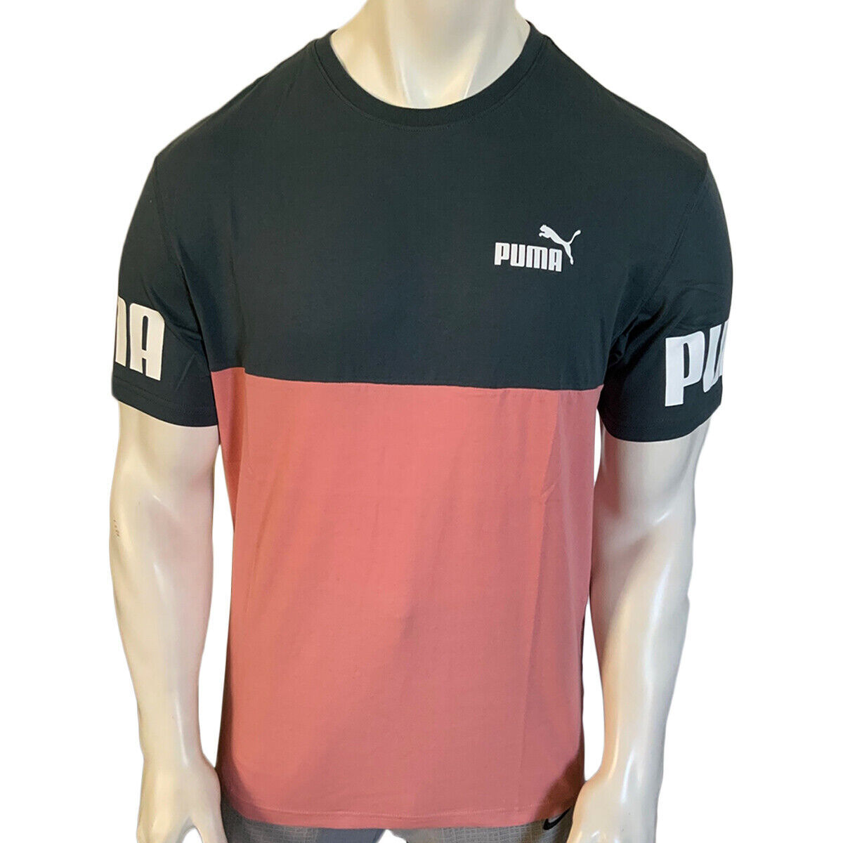 MSRP $42.99 NWT PUMA POWER MEN DARK SLATE ROSETTE CREW NECK SHORT SLEEVE T-SHIRT
