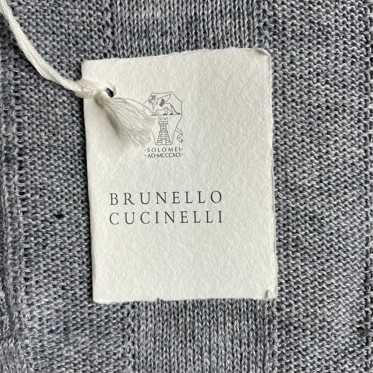 BRUNELLO CUCINELLI Textured Rib Knit T-Shirt Men’s Size US 38 Gray