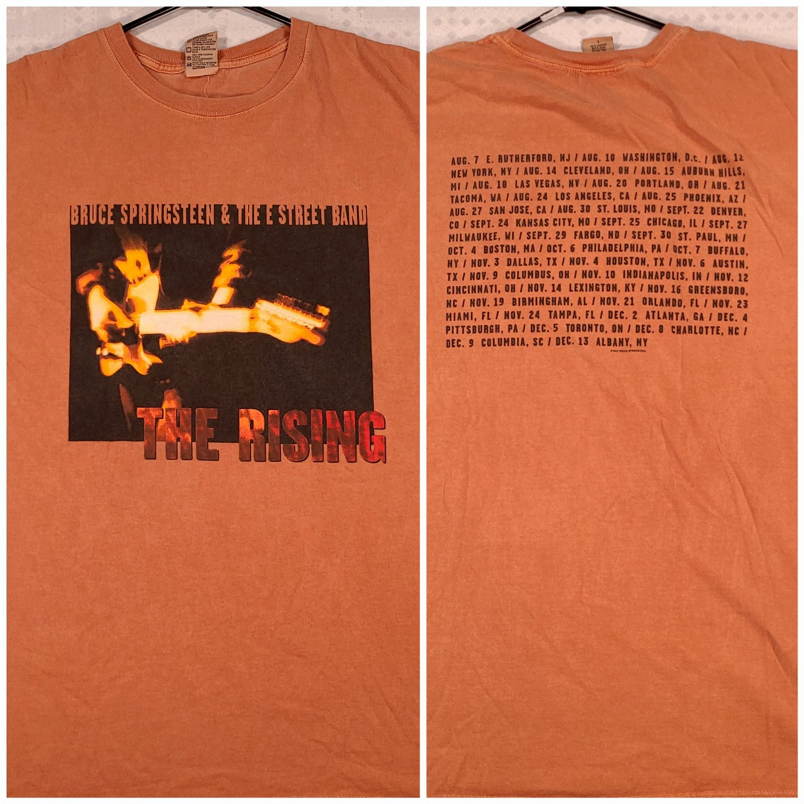 Bruce Springsteen The Rising Tour T Shirt 2003 Vintage Large Fits XL Garment Dye