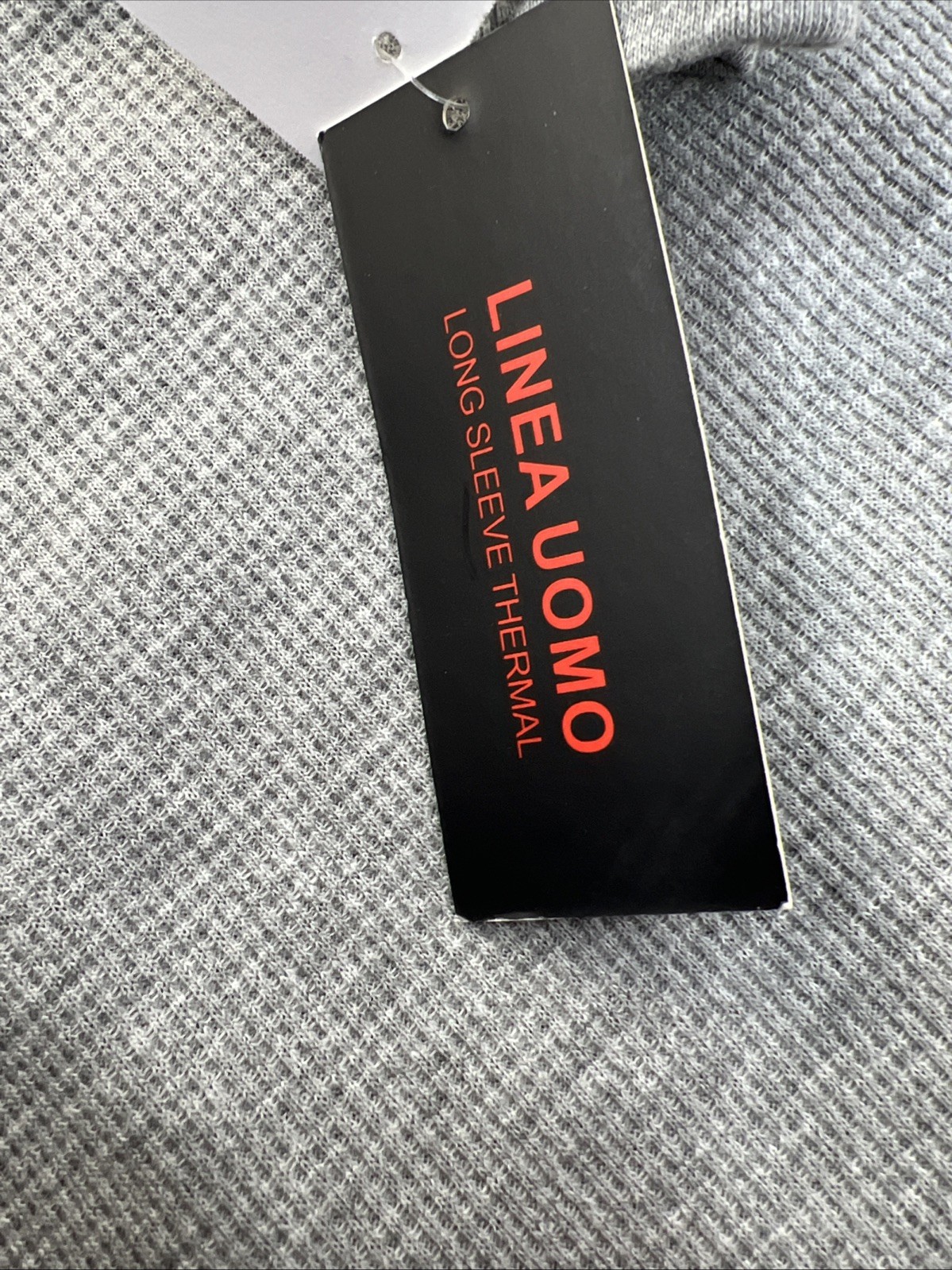 NWT Linea Uomo Gray Waffle Knit Thermal Crew Neck Size XL