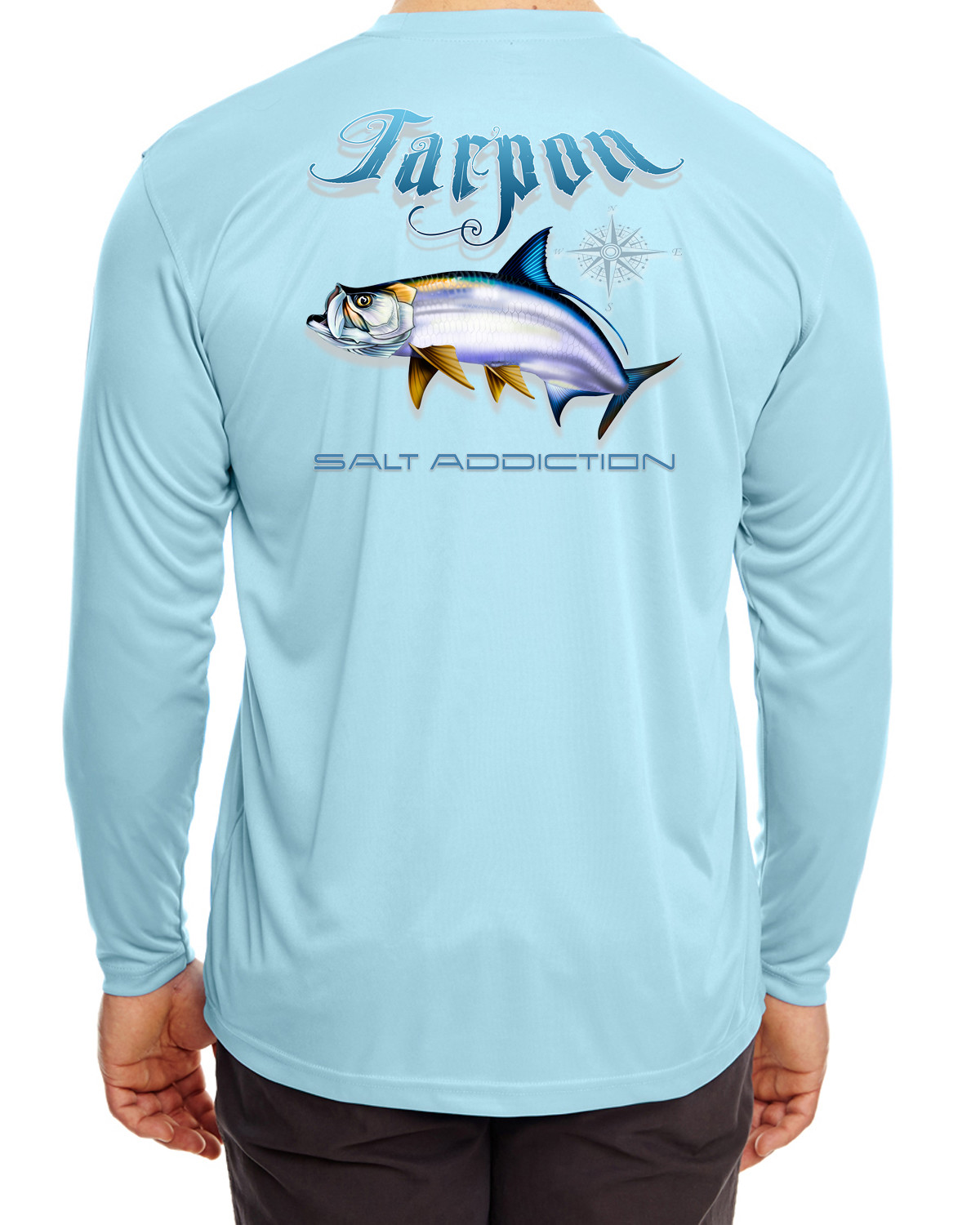 Salt Addiction microfiber Tarpon fishing long sleeve life t shirt 30+ uv
