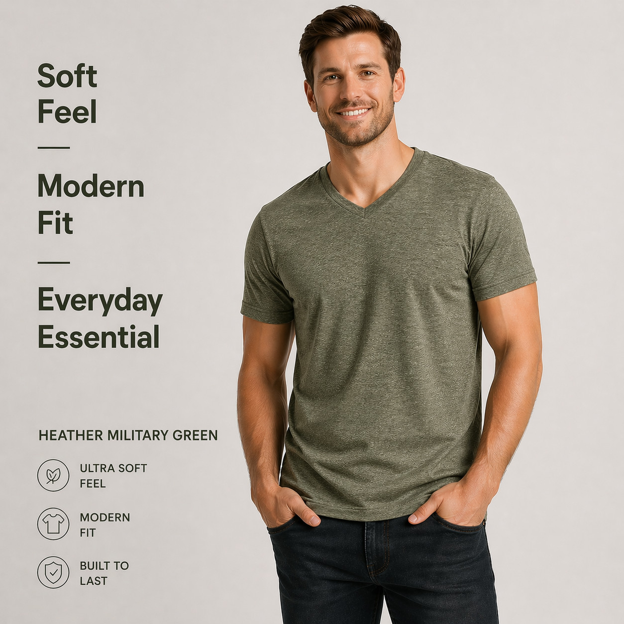 True Classic V-Neck T-Shirts 6 Pack Men Size L New No Tags Soft Premium Fit