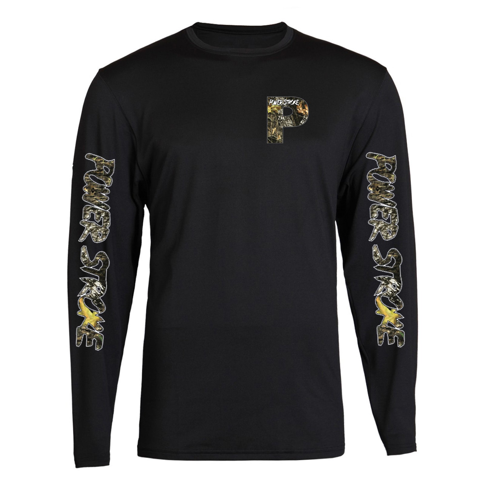 Camo Powerstroke T-Shirt Unisex Black Color Front S – 2XL Long Sleeve