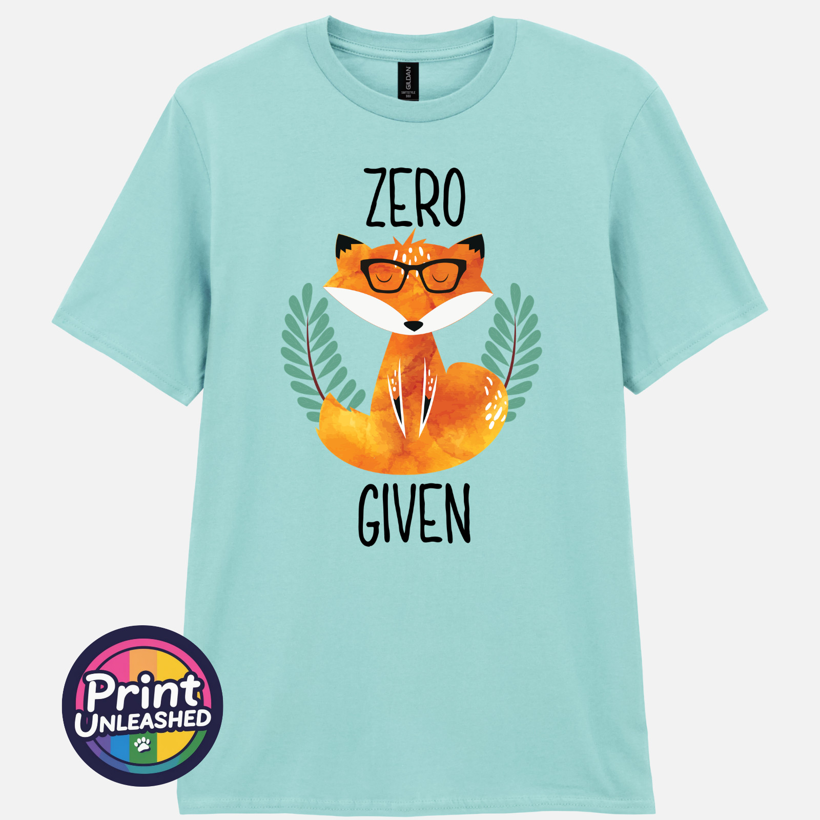 Zero Fox Given Graphic Tee Funny Printed Slogan T-Shirt Zen Fox Print Fun Gift