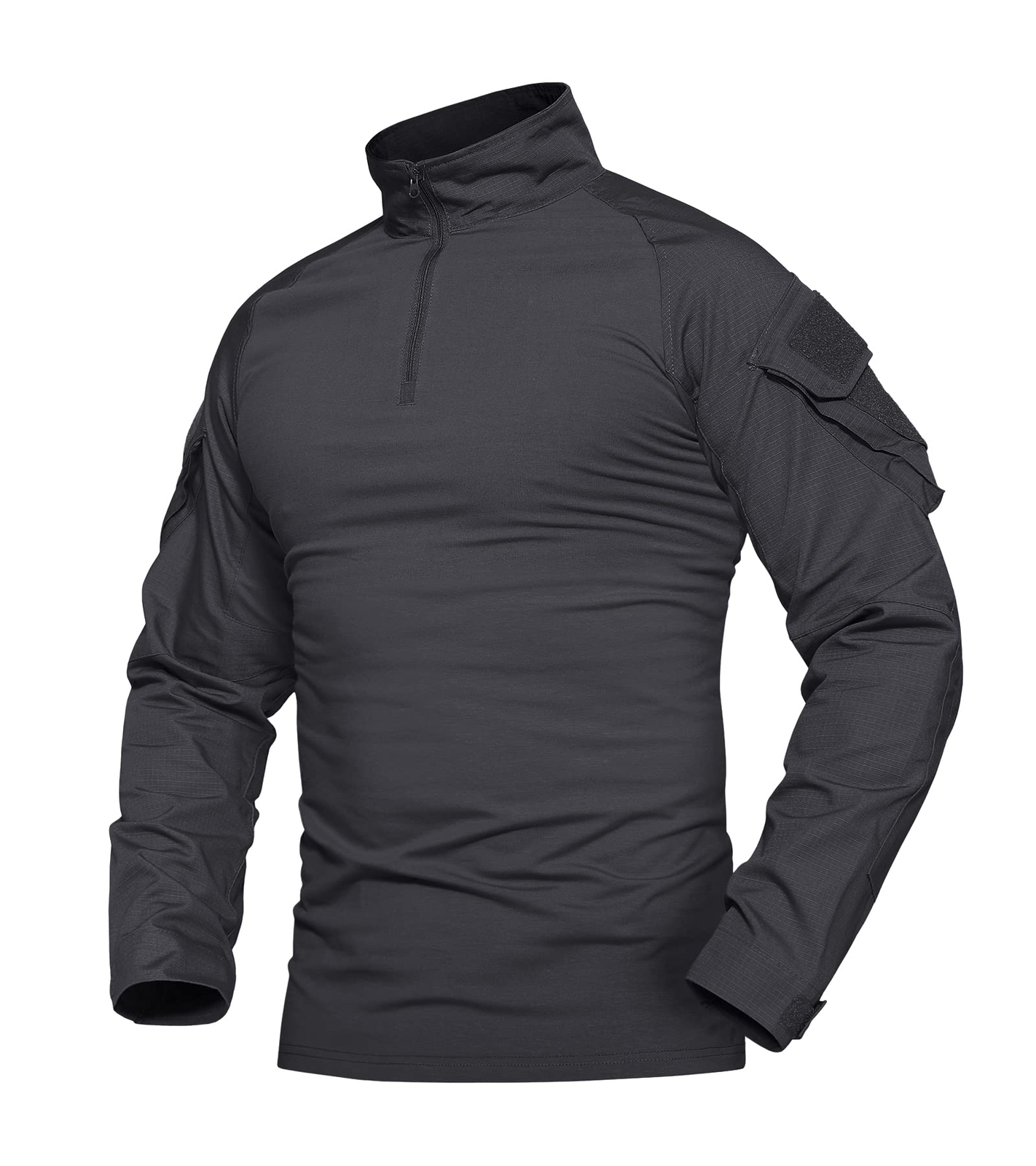 Mens Shirts Atheletic Training Outdoor 1/4 Zipper Long Sleeve Shirt with Pockets