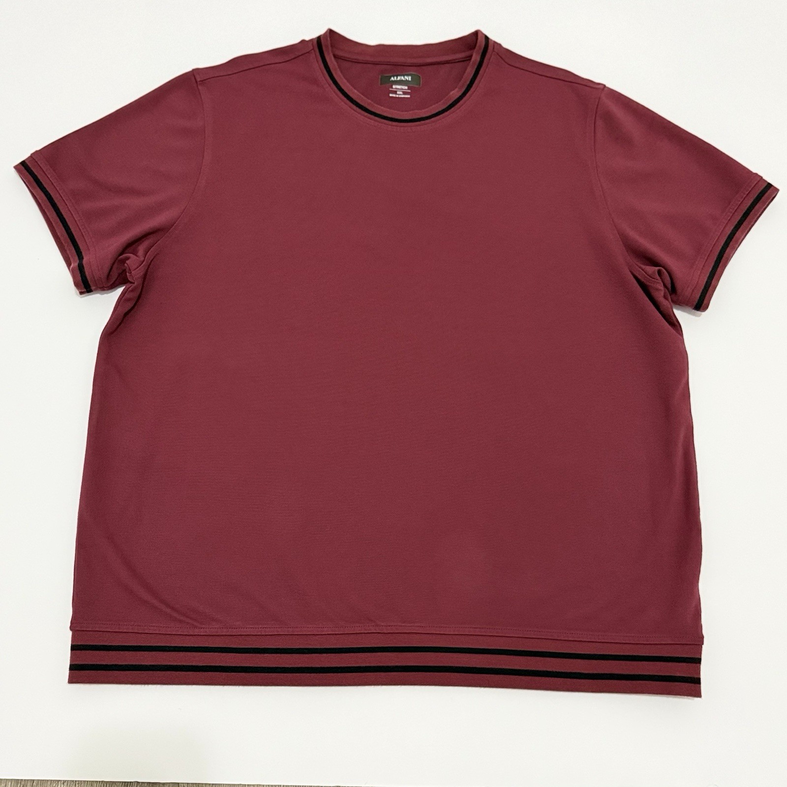 Alfani Stretch Crewneck T-Shirt in a burgundy/maroon Sz-XXL