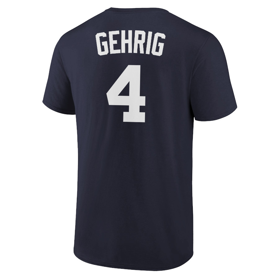 Lou Gehrig T-Shirt New York Yankees Player Name and Number Soft Jersey Tee