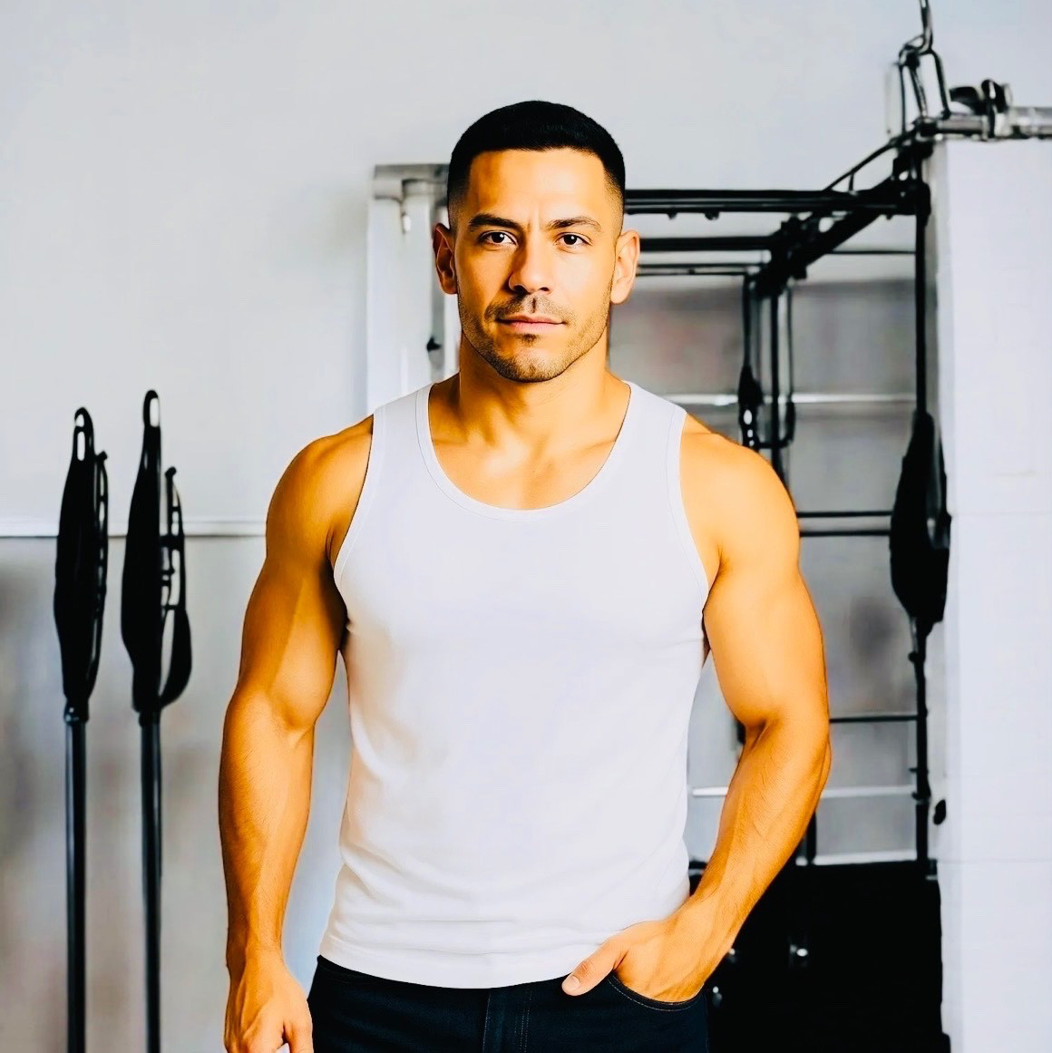 Insta Slim Men’s Slimming Compression Tank Top Shapewear Black White