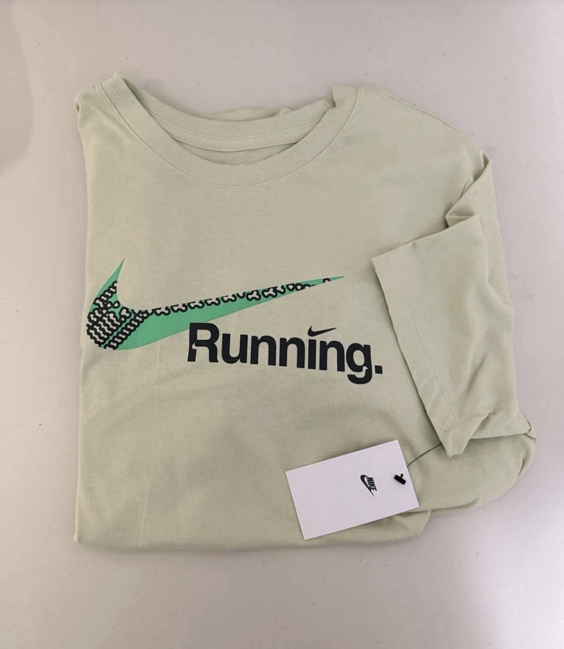Nike Men’s Light Green Graphic Print Logo Crew Neck T-Shirt Size M *NEW w/Tags*
