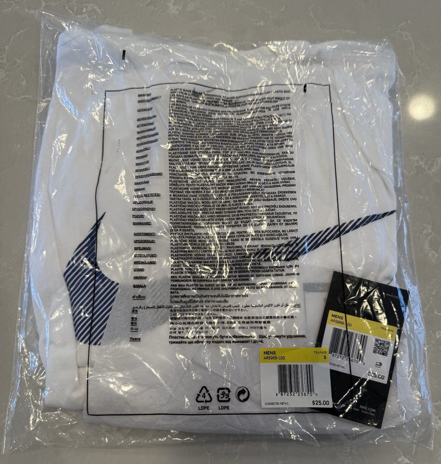 Nike Mens Dri-Fit Training T-Shirt ~ White & Grey ~ Choose Size S, M, L, XL