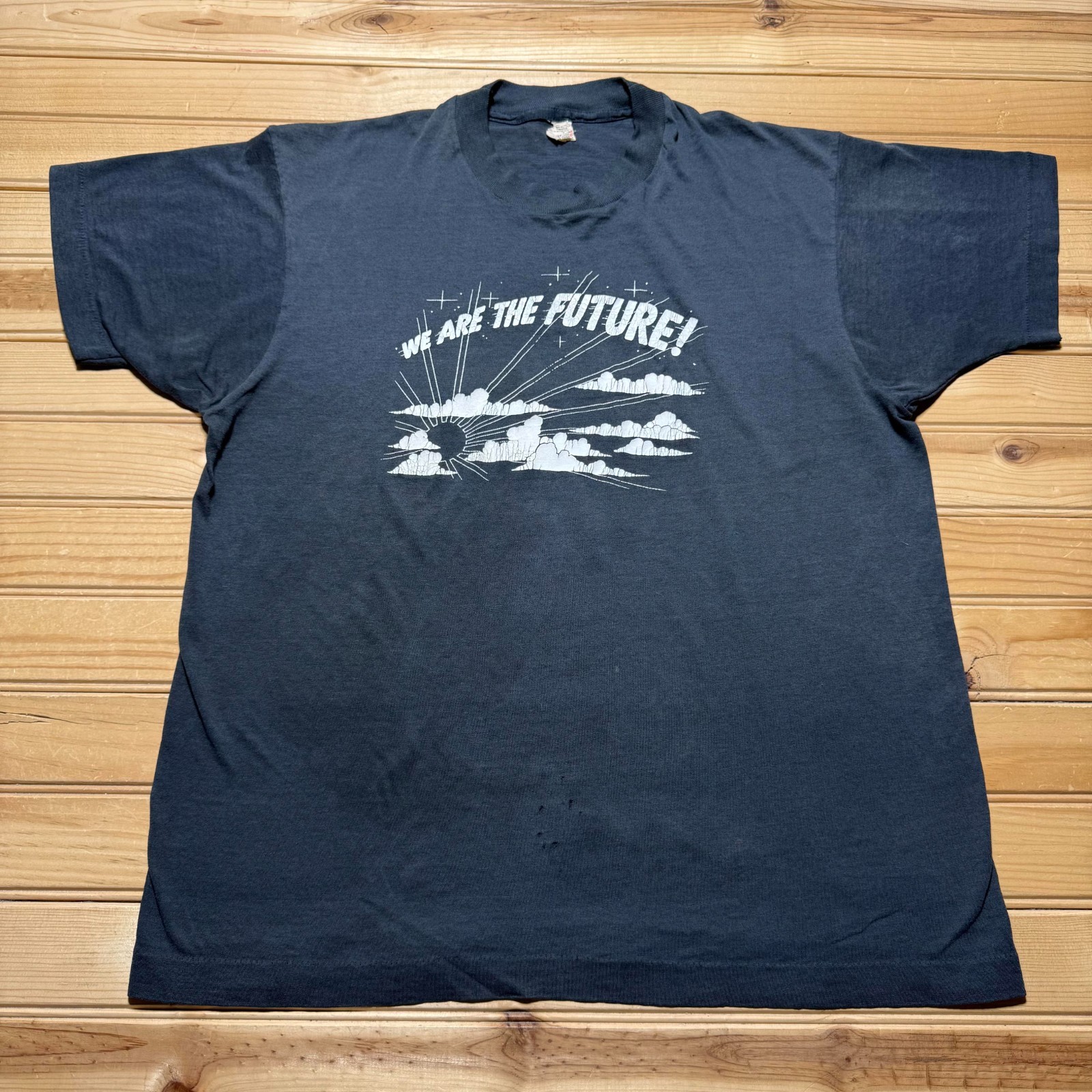 Vintage 80s We Are The Future Sun Clouds Celestial Graphic T-Shirt USA – Medium