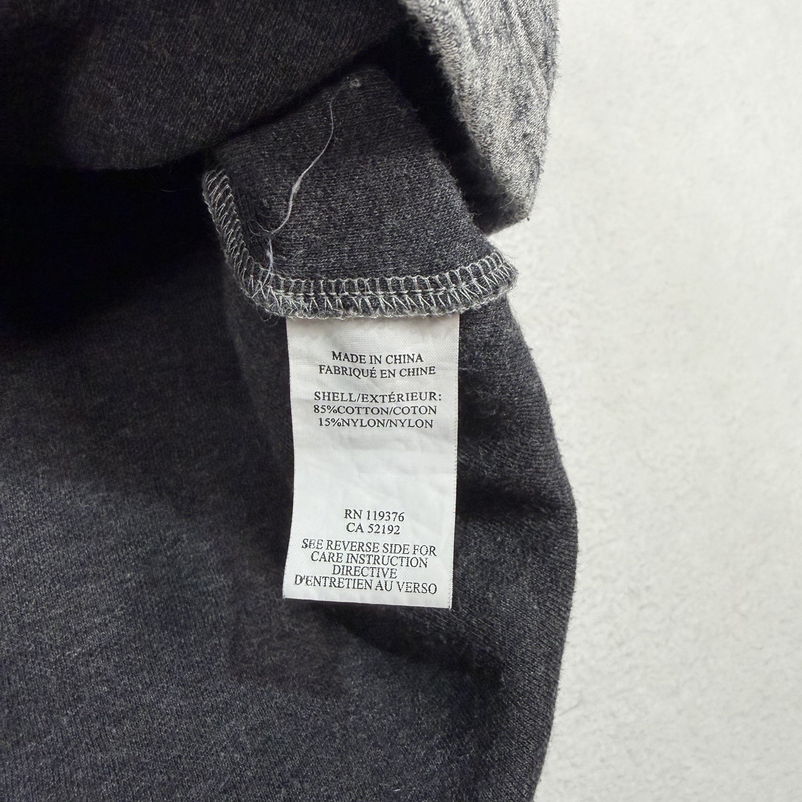 Helmut Lang Men’s Grey Crewneck T-Shirt Size XL Cotton Nylon Midweight