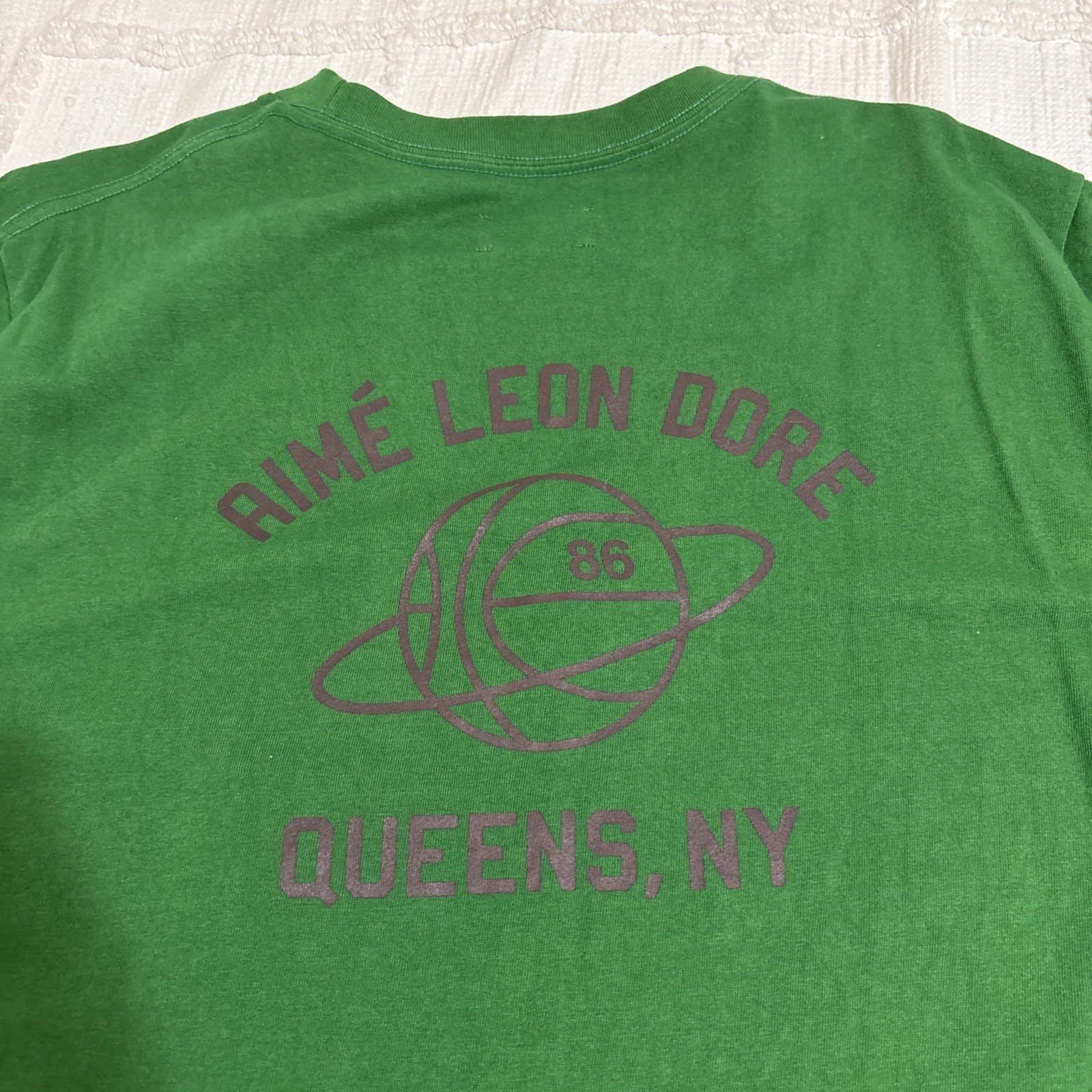 Aime Leon Dore ALD 86 Classic Tee Basketball Camp Retro Logo T-Shirt Green Large