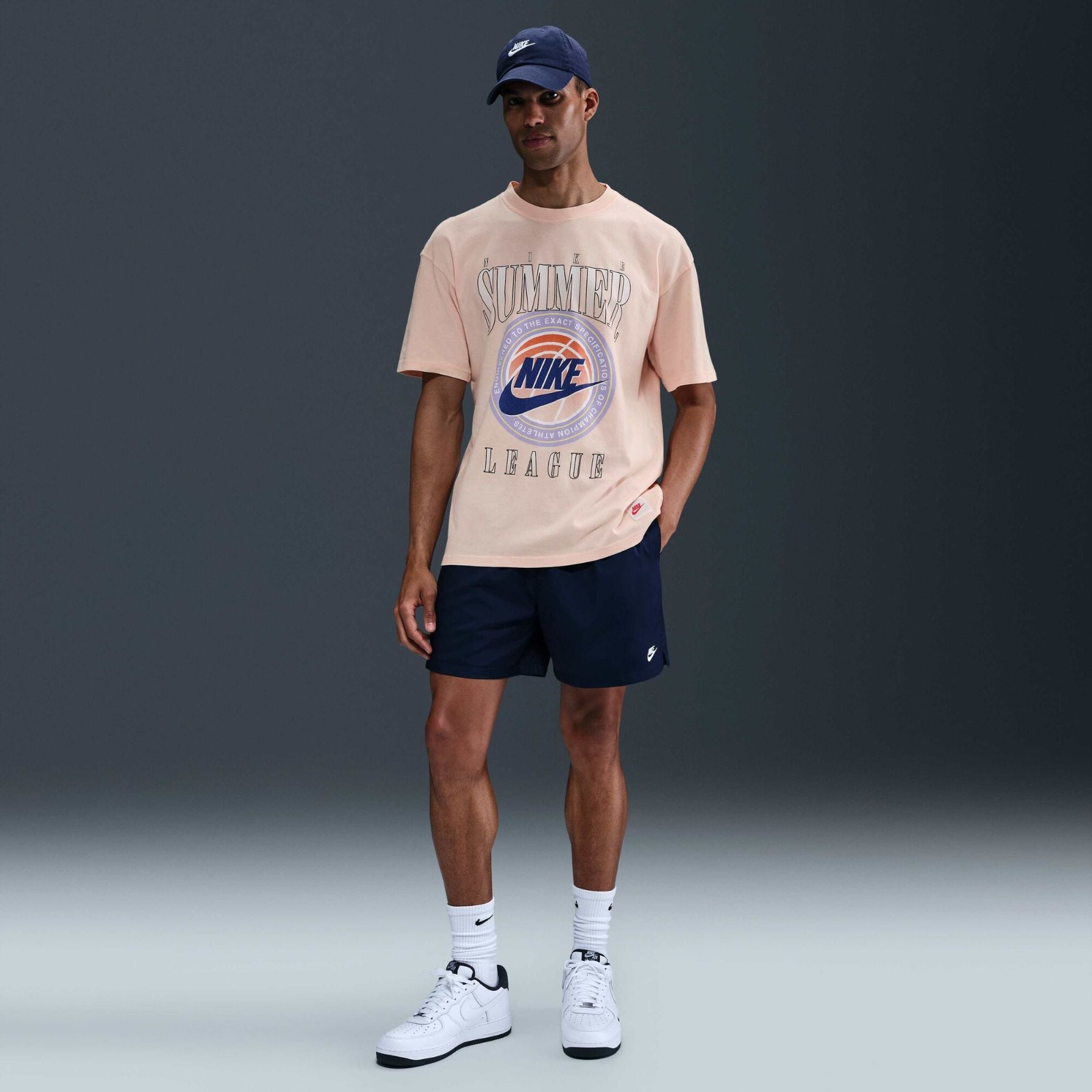 Nike Men Max90 T-Shirt Midweight Cotton Loose Fit Sz M / XL Washed Coral New $45