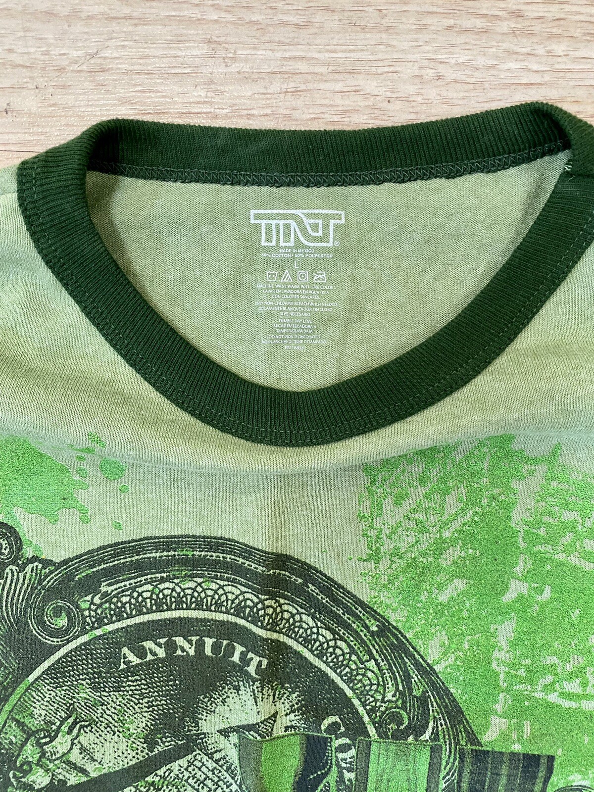 Money Green Short Sleeve T-Shirt Manifest Motivation Cash Men’s Size Large TNT $