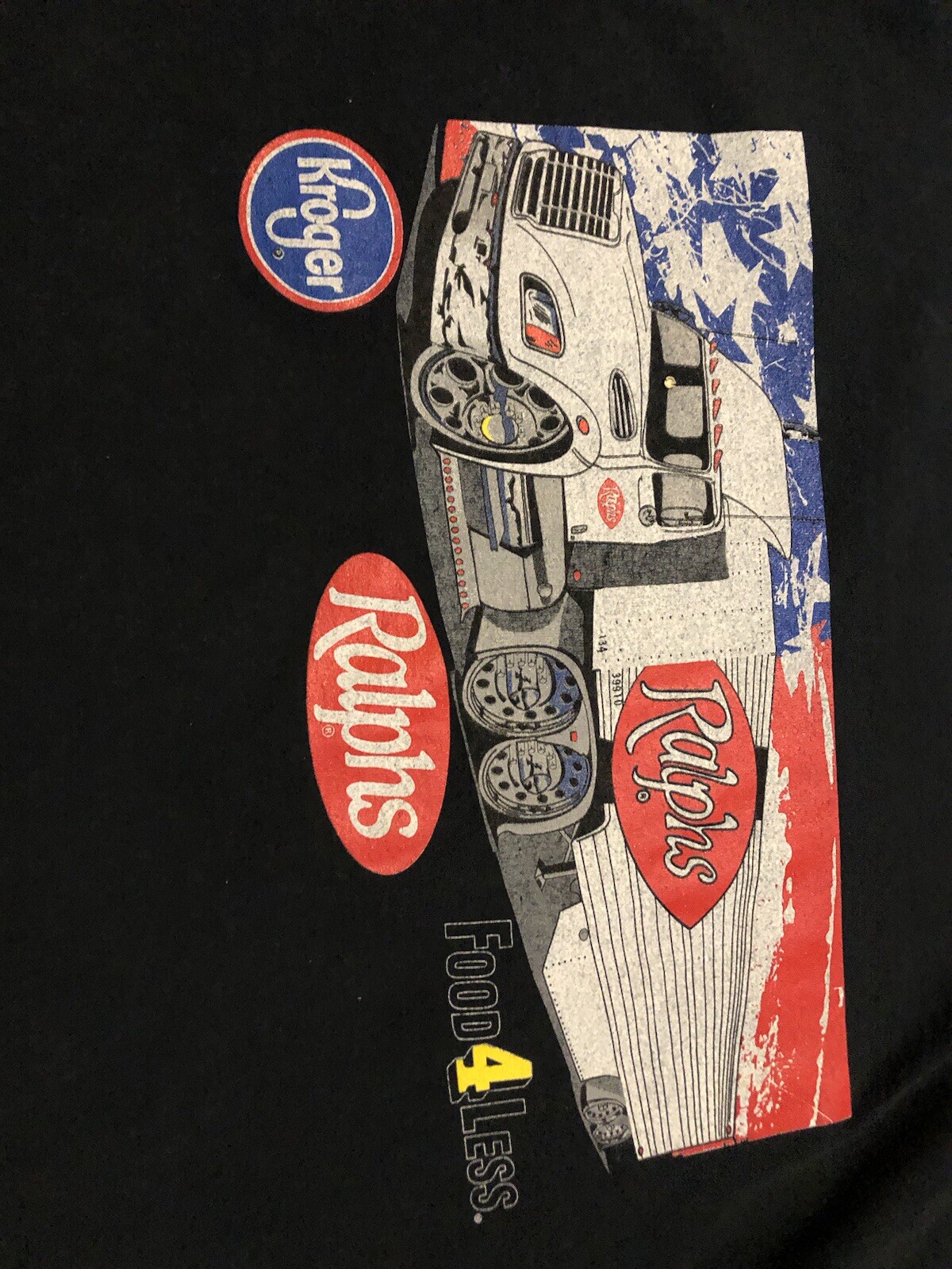 VTG. Food 4 Less Ralphs Kroger Logistics Pocket Employee Work Uniform T-Shirt XL
